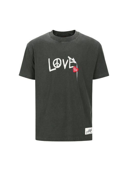 [andersson bell] UNISEX LOVE T-SHIRT atb1252u(CHARCOAL)