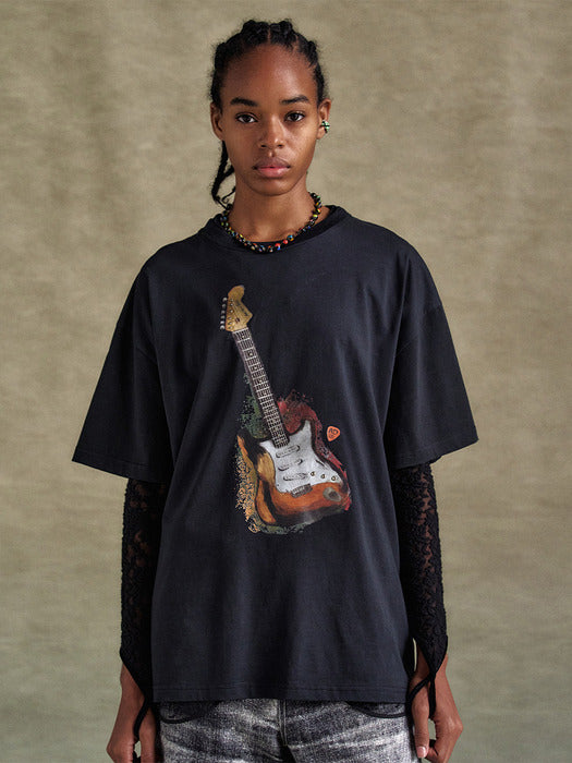 [andersson bell] UNISEX GUITAR T-SHIRT atb1250u(BLACK)