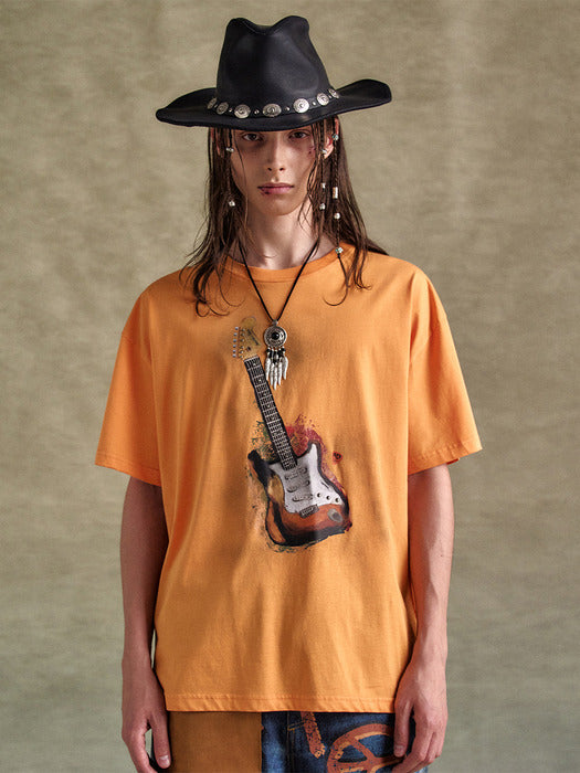 [andersson bell] UNISEX GUITAR T-SHIRT atb1250u(ORANGE)