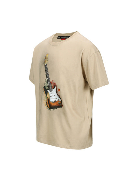 [andersson bell] UNISEX GUITAR T-SHIRT atb1250u(BEIGE)