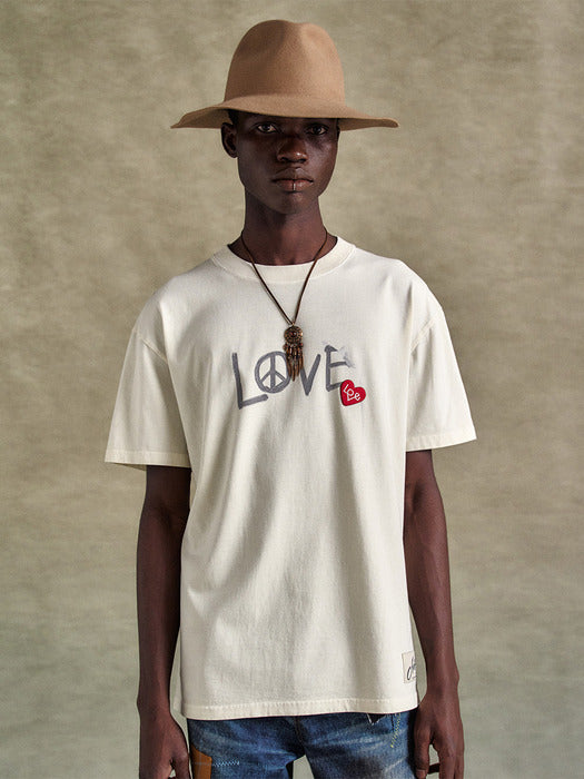 [andersson bell] UNISEX LOVE T-SHIRT atb1252u(ECRU)