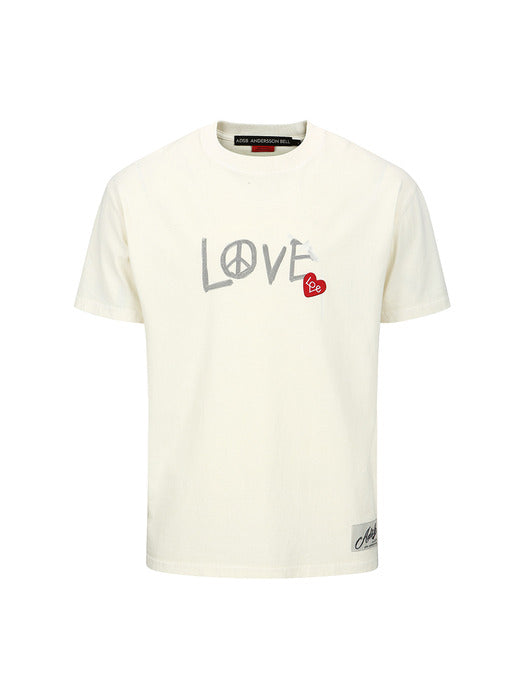 [andersson bell] UNISEX LOVE T-SHIRT atb1252u(ECRU)
