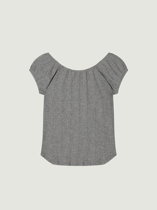 [grove] 25Ss Joey U-Neck Top (Grey)