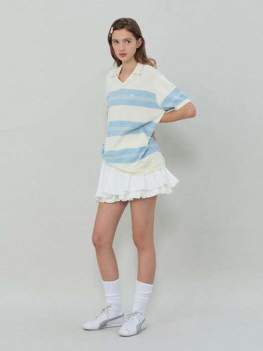[grove] 25Ss Elfin Stripe Collar Knit (Ivory)