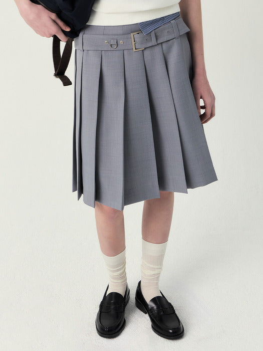Grove 25Ss York Pleats Skirt (Light Grey)