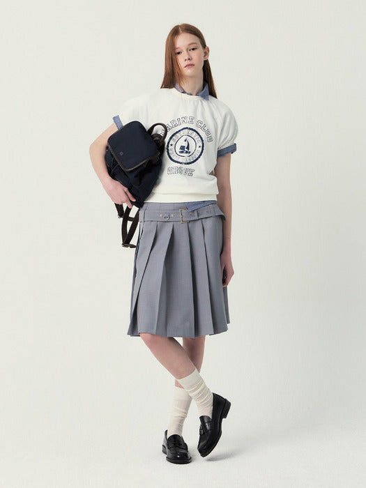 Grove 25Ss York Pleats Skirt (Light Grey)