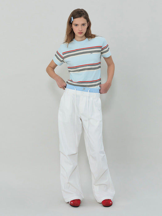 Grove 25Ss Madison Layered Pants (Blue/Ivory)
