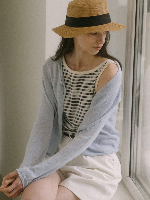 Tillidie Stripe sleeveless top Navy