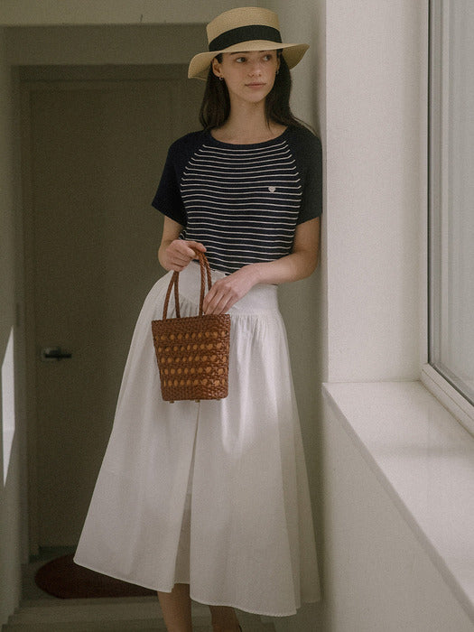 [TILLIDIE] Stripe cotton blended knit TISU03TN02_Navy