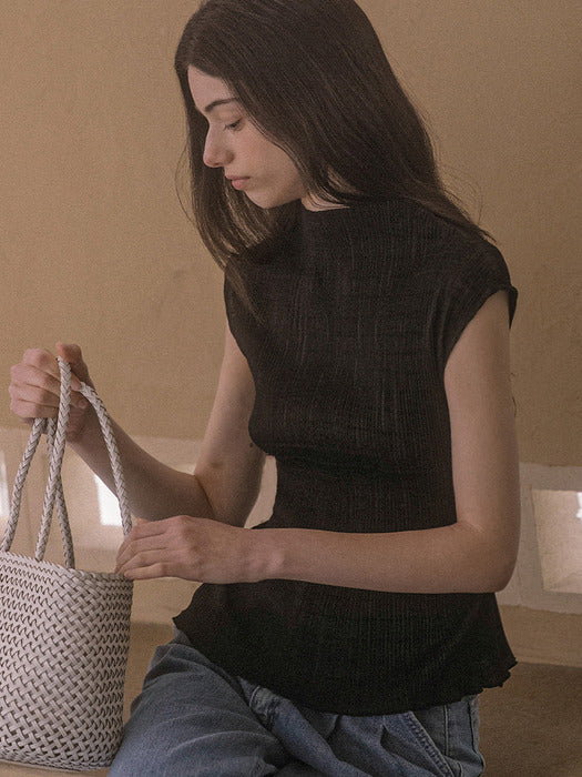 [TILLIDIE] Tension sleeveless t-shirt TISU03TS02_Black