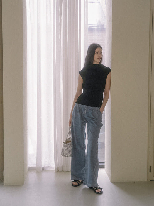 [TILLIDIE] Tension sleeveless t-shirt TISU03TS02_Black