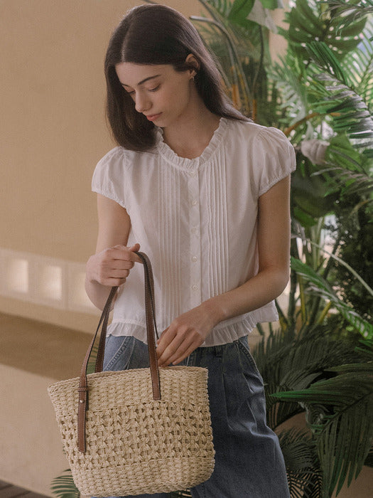 [TILLIDIE] Frill pintuck blouse TISU03BL10_White