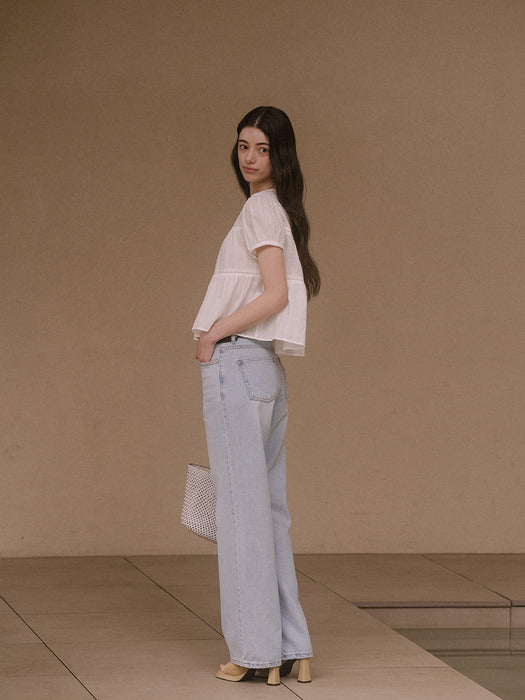 [TILLIDIE] Shirring blouse TISU03BL07_Ivory