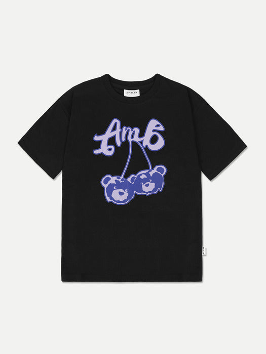 [ambler] Cherry bear T-Shirts AS1216 (Black)