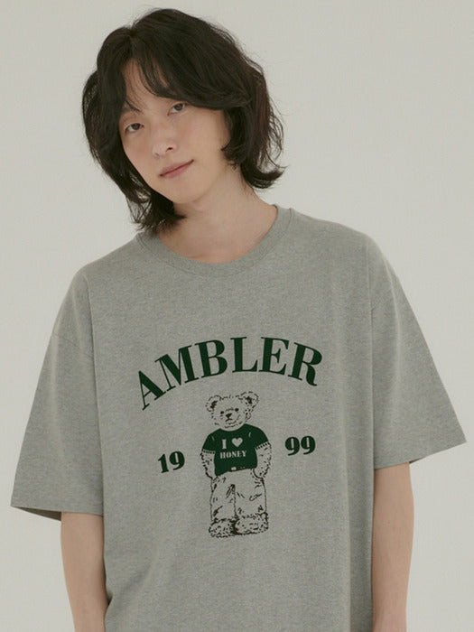 [ambler] Just chilling bear T-Shirts AS1217 (Melange)