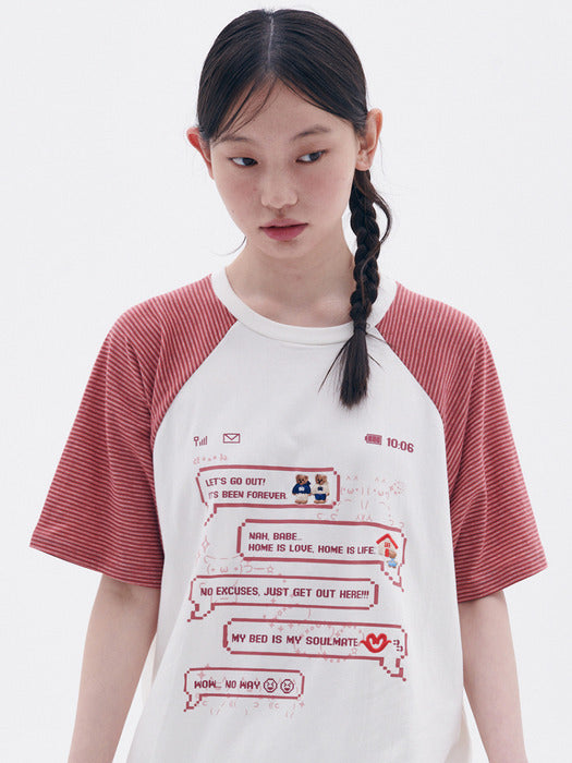 [ambler] I LOVE HOME Raglan T-Shirts AS1219 (Ivory)