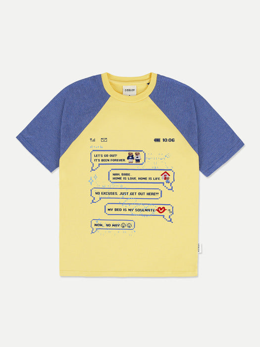 [ambler] I LOVE HOME Raglan T-Shirts AS1219 (Yellow)