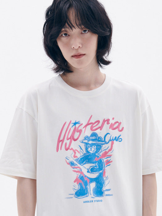 [ambler] Hysteria bear T-Shirts AS1220 (Ivory)