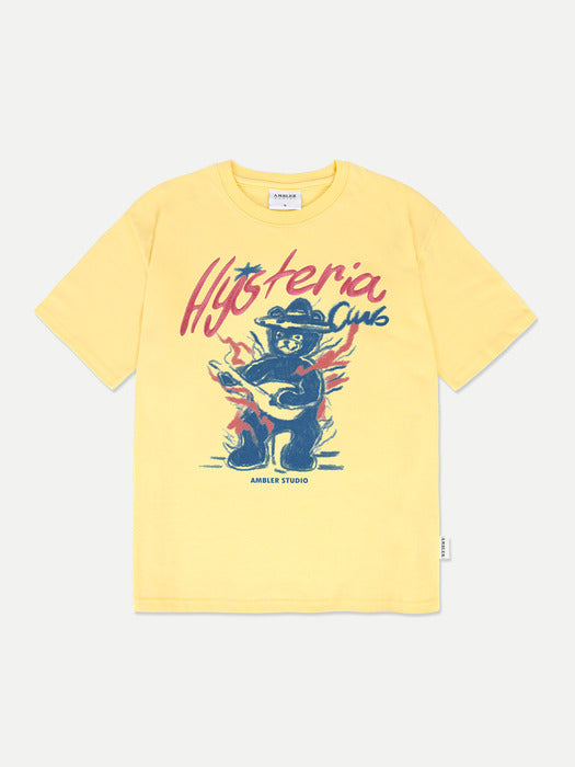 [ambler] Hysteria bear T-Shirts AS1220 (Yellow)