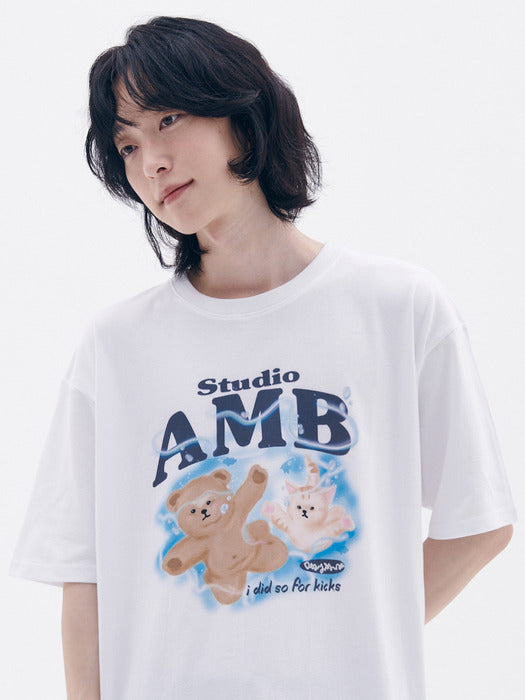 [ambler] Underwater T-Shirts AS1221 (White)