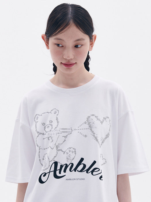 [ambler] Love gun T-Shirts AS1223 (White)