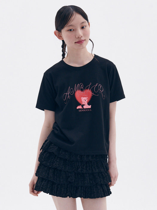 [ambler] Sensuous Bear Corp T-Shirts ACR603 (Black)