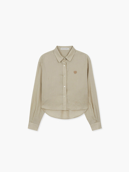 Margesherwood Linen Crop Shirt olive