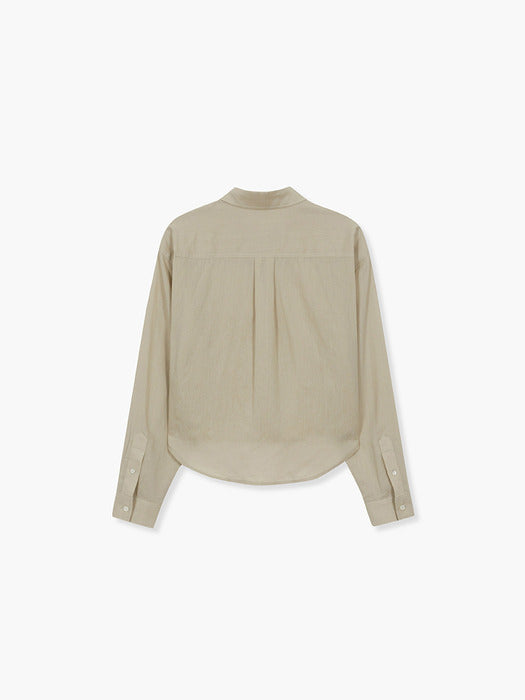 Margesherwood Linen Crop Shirt olive
