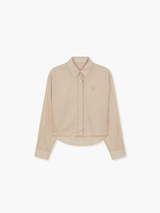 LINEN CROP SHIRT_peach