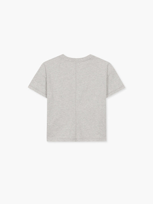 METRO CARD LACE UP T-SHIRT_melange grey