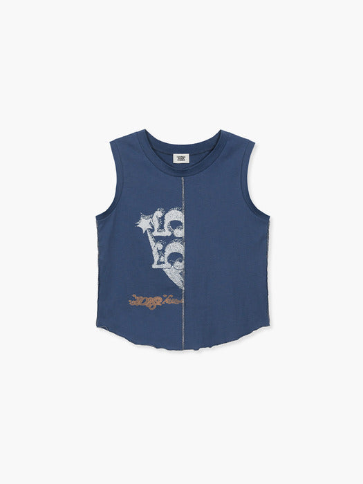 Margesherwood Printed RE Work Sleeveless blue