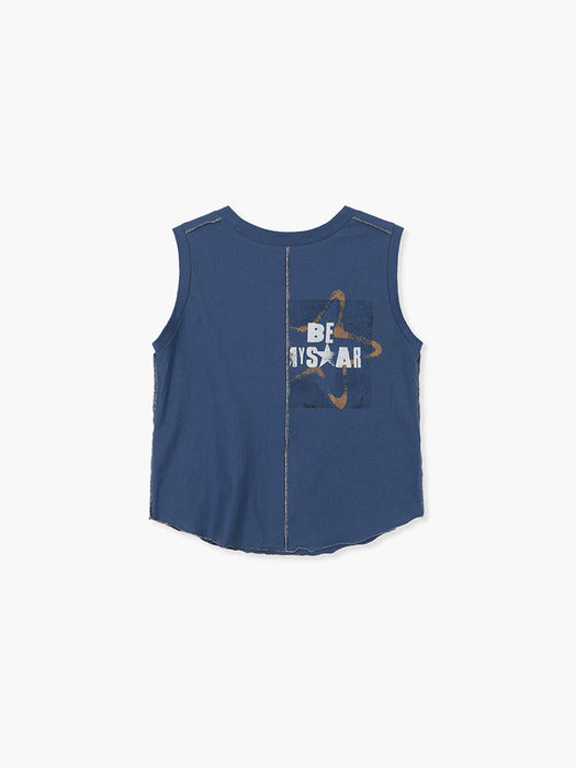 Margesherwood Printed RE Work Sleeveless blue