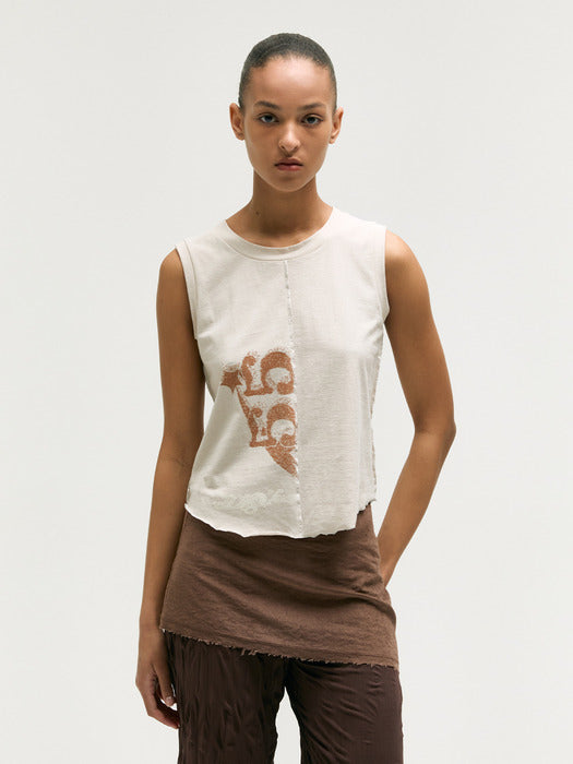 Margesherwood Printed RE Work Sleeveless beige