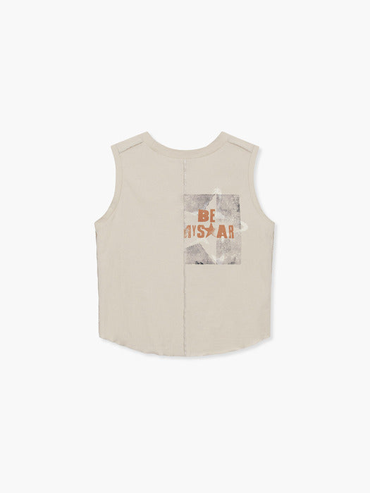 Margesherwood Printed RE Work Sleeveless beige