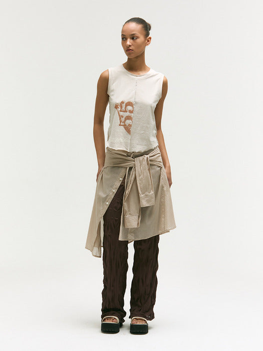 LAYERED SHIRT SKIRT_beige