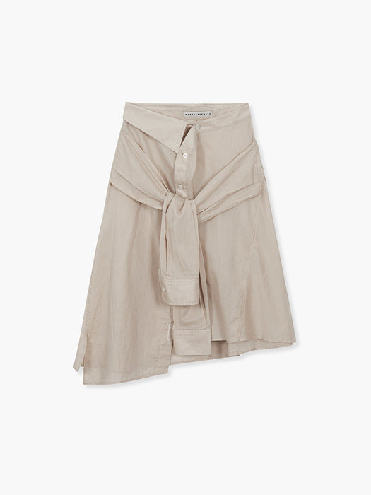 Margesherwood Layered Shirt Skirt beige