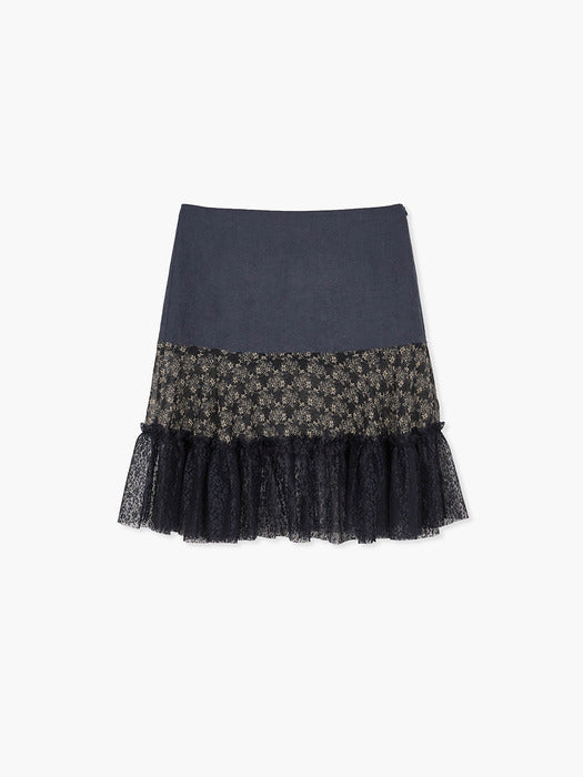 Margesherwood Vintage Flower Skirt navy