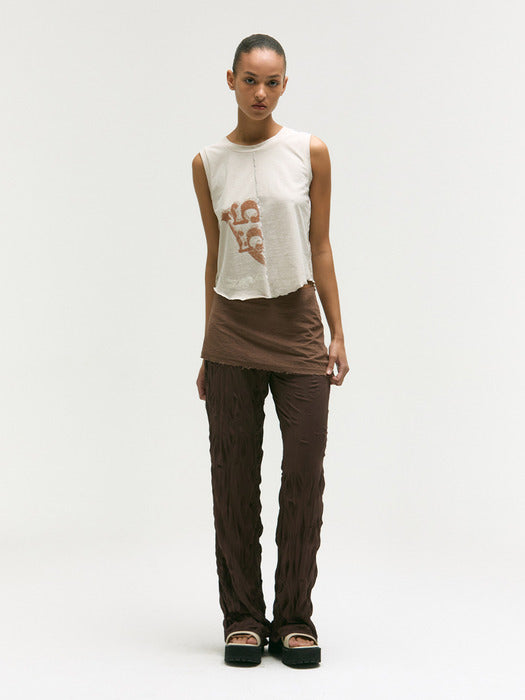 Margesherwood Wrinkle Layered Skirt Pants brown