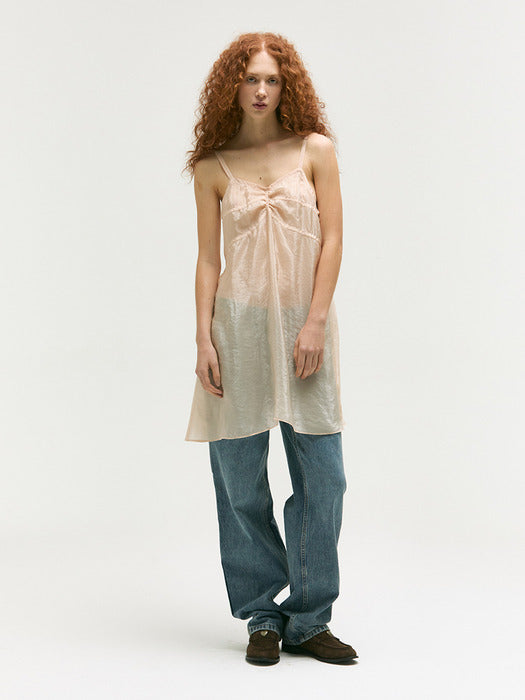 SILKY ORGANZA DRESS_beige