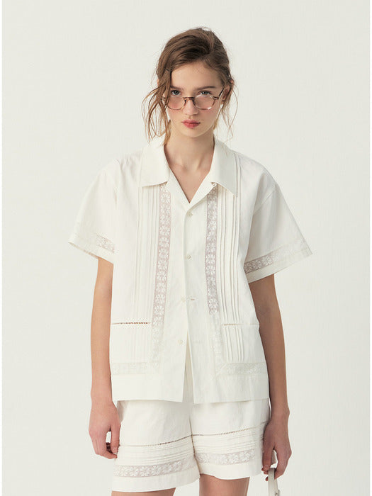 Grove 25Ss Ellis Lace Shirt (Ivory)