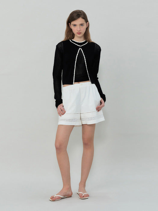 Grove 25Ss Ellis Lace Shorts (Ivory)