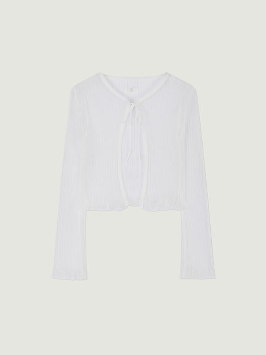 Grove 25Ss Dion Sheer Cardigan (White)