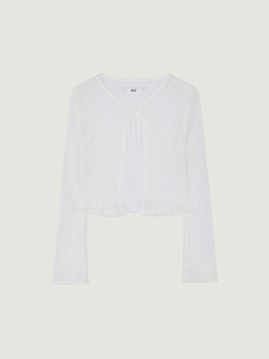 Grove 25Ss Dion Sheer Cardigan (White)