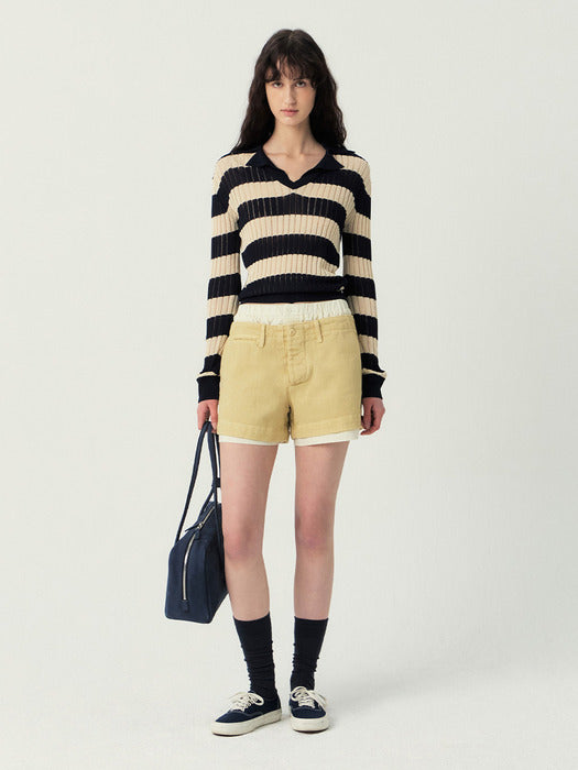 Grove 25Ss June Denim Shorts (Yellow)
