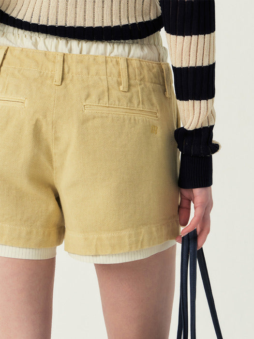 Grove 25Ss June Denim Shorts (Yellow)