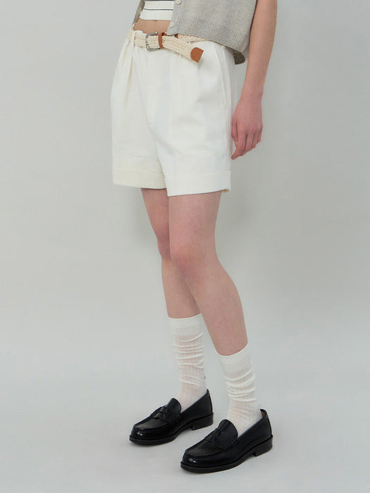 Grove 25Ss Cave Denim Shorts (Ivory)