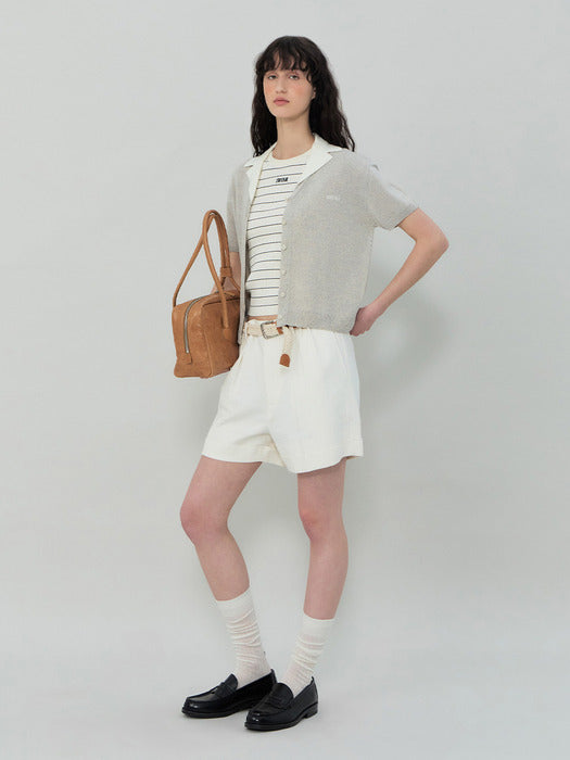 Grove 25Ss Cave Denim Shorts (Ivory)