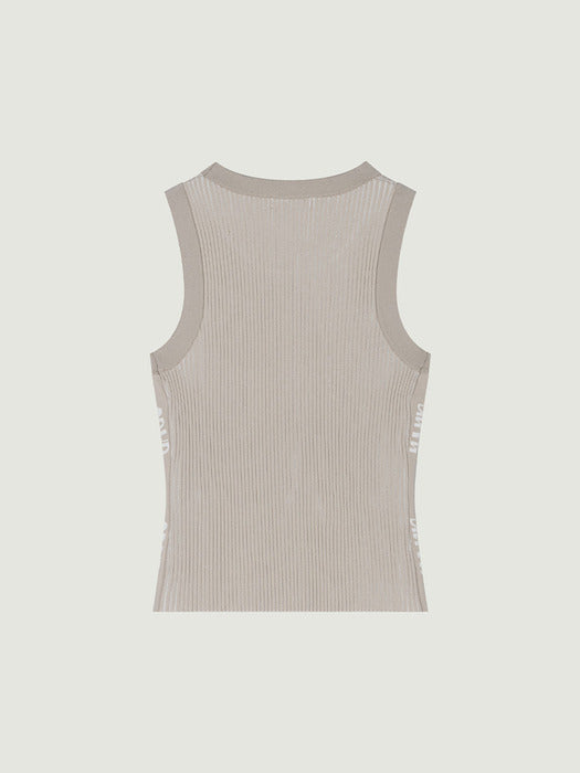 Grove 25Ss Remi Rib Sleeveless Knit (Beige)