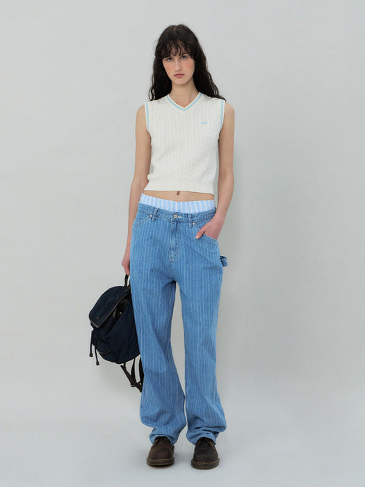 Grove 25Ss Koa V-Neck Knit Vest (Ivory)