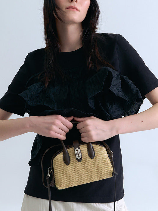 Vunque Toque Raffia Hermit Cross S Brown